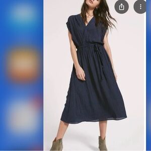 Elegant Navy Blue pinstripes Dress, Rag poets